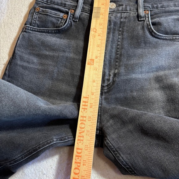 Agolde Ren Jeans Wide Leg Black Wash Denim High Rise Women's Size 27 - Picture 7 of 11